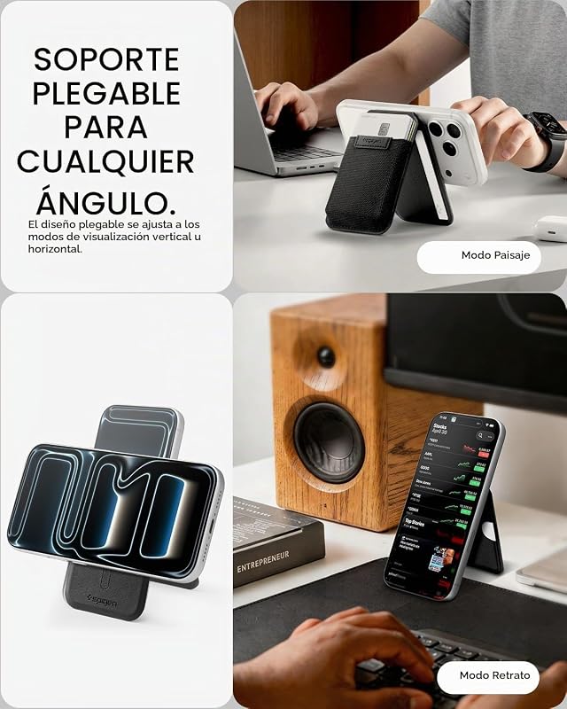 Slim Fold MagFit Cartera MagSafe con Soporte, Tarjetero MagSafe