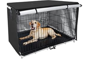 RoamRider Dog Crate Cover, Polyester Dog Kennel Cover, Waterproof Pet Kennel Cover Fits Most 48 inch Dog Crates for Indoor Outdoor(Cover only)