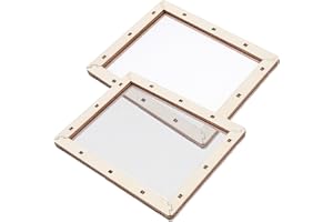 Angoily 2Pcs DIY Paper Making Frame 15X19Cm Handicraft Wooden Papermaking Mesh Screen for Educational Paper