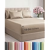 Extra Deep Queen Sheet Set - 6 Piece Breathable and Cooling Sheets - Hotel Luxury Bedding for Women, Men, Kids & Teens - Easy & Secure Fit - Soft, Wrinkle Free and Comfy - Extra Deep Pockets - Cream