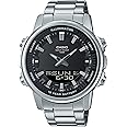 Casio AMW-880D-1A Mens Enticer World Time Telememo Analog Digital Watch White