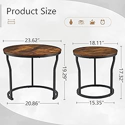 Hoctieon Nesting Coffee Tables, Round Nesting