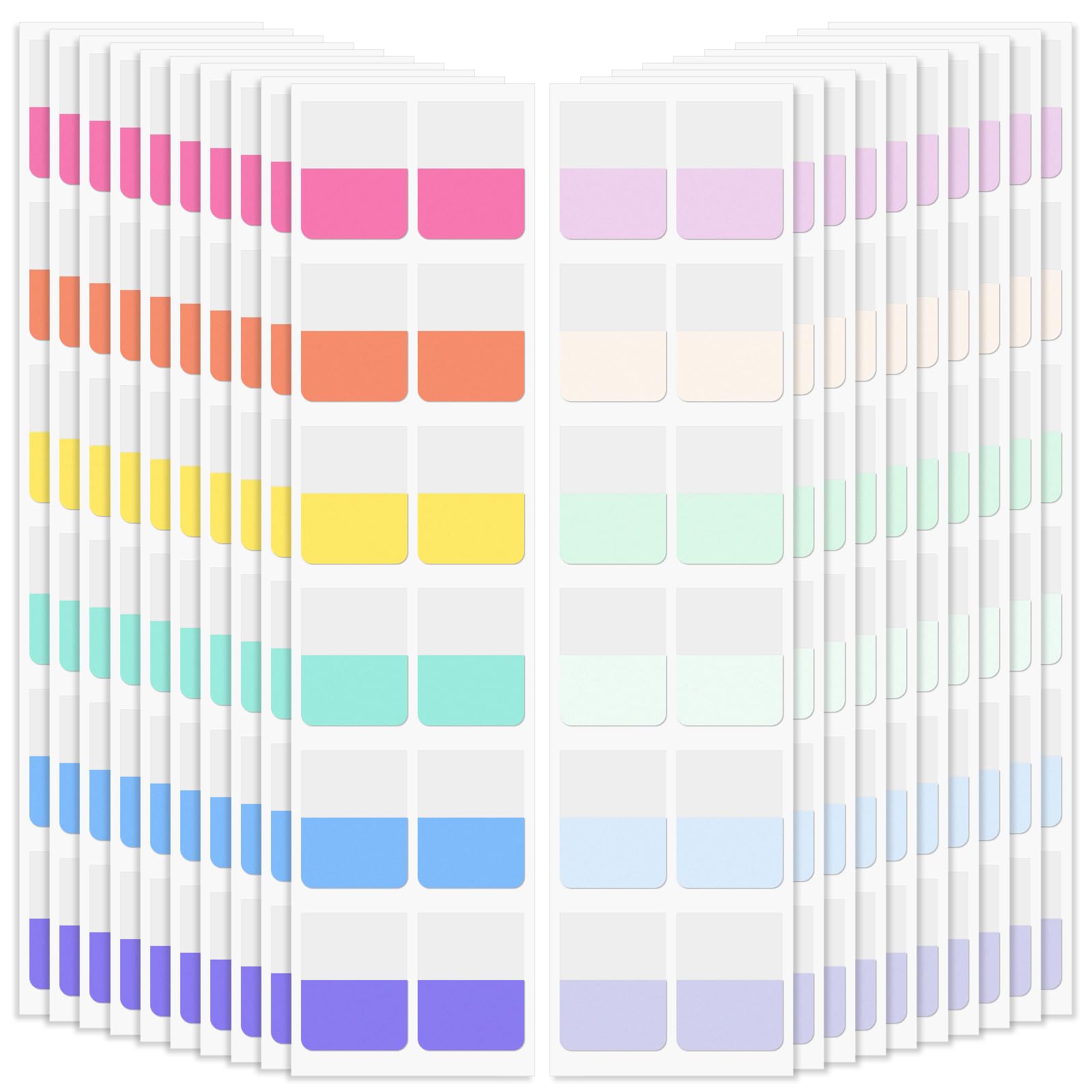 240PCS Sticky Index Tabs, Colored Strip Page Markers, Writable and Repositionable File Tabs Flags for Pages, Reading Notes, Classify Files, 12 Colors（1 inch）