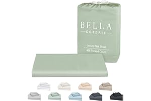 BC BELLA COTERIE Bella Coterie Luxury Bamboo California King Size Flat Sheet | 100% Organically Grown Bamboo Viscose | Ultra Soft | Cooling for Hot Sleepers [Sea Glass]