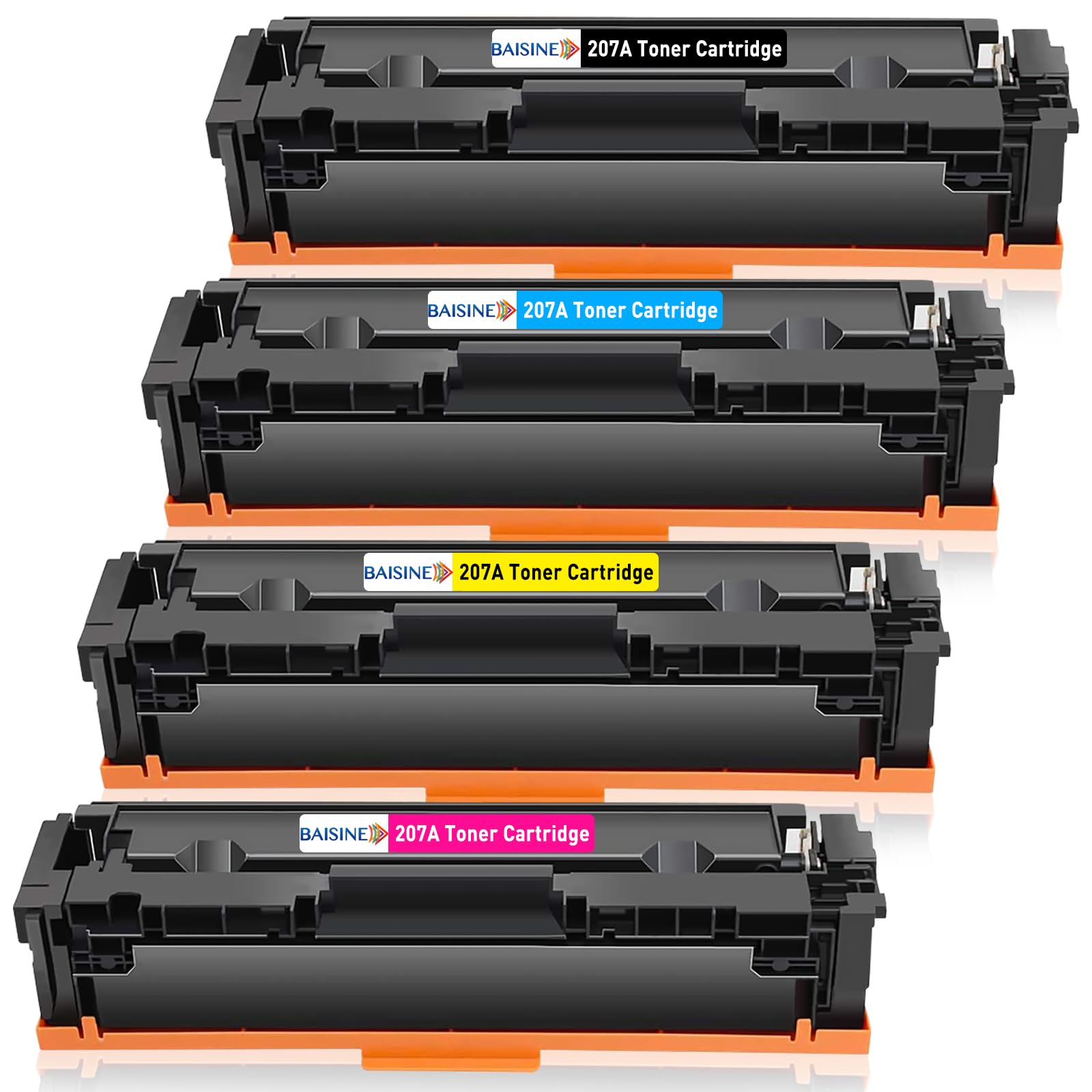 BAISINE 207A Toner Cartridge Multipack Compatible for HP 207A 207X Toner for HP Color Laserjet Pro MFP M283fdw M255dw M282nw M283fdn M255nw (4 Pack, With Chip)