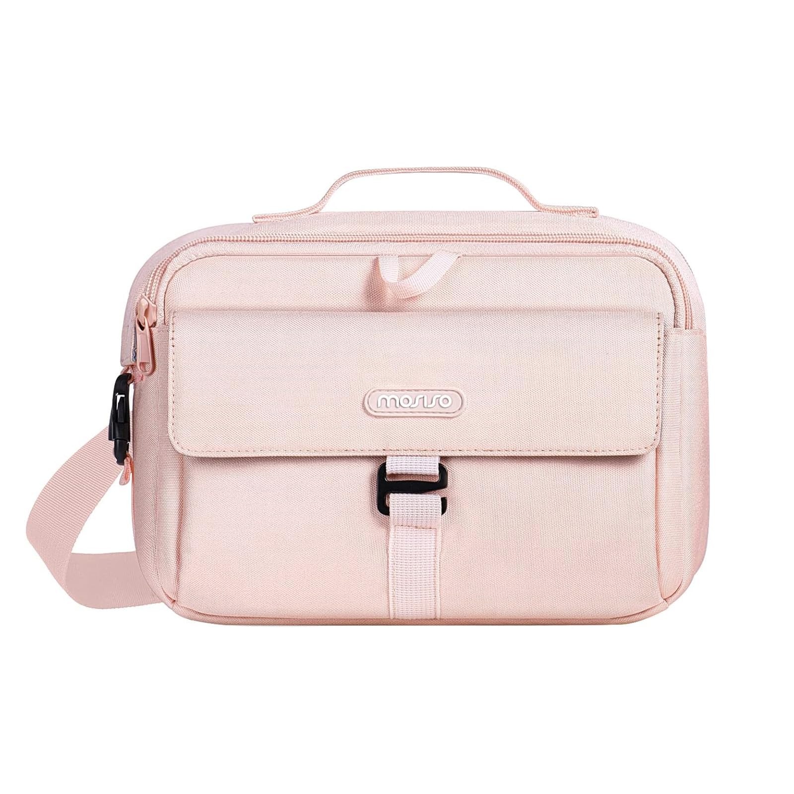 MOSISO Camera Shoulder Bag Case Crossbody Sling Purse, DSLR/SLR/Mirrorless Compact Padded Photography Handbag with Rain Cover Compatible with Canon/Nikon/Sony Cameras and Lenses, Pink