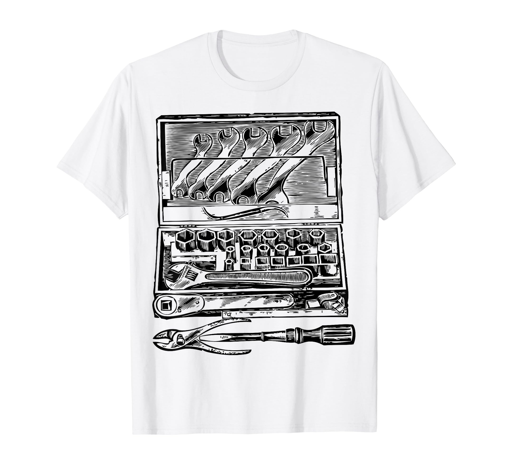 Vintage Toolbox Design Handyman Tools Ratchet Set T-Shirt