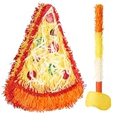 WERNNSAI Pizza Pi&ntilde;ata Pizza Party Decorations Mexican Party Decorations | Food Themed Birthday Party, Pi&ntilde;ata With Blindfold and Bat, Summer Mexican Party Supplies, Mexican Decorations