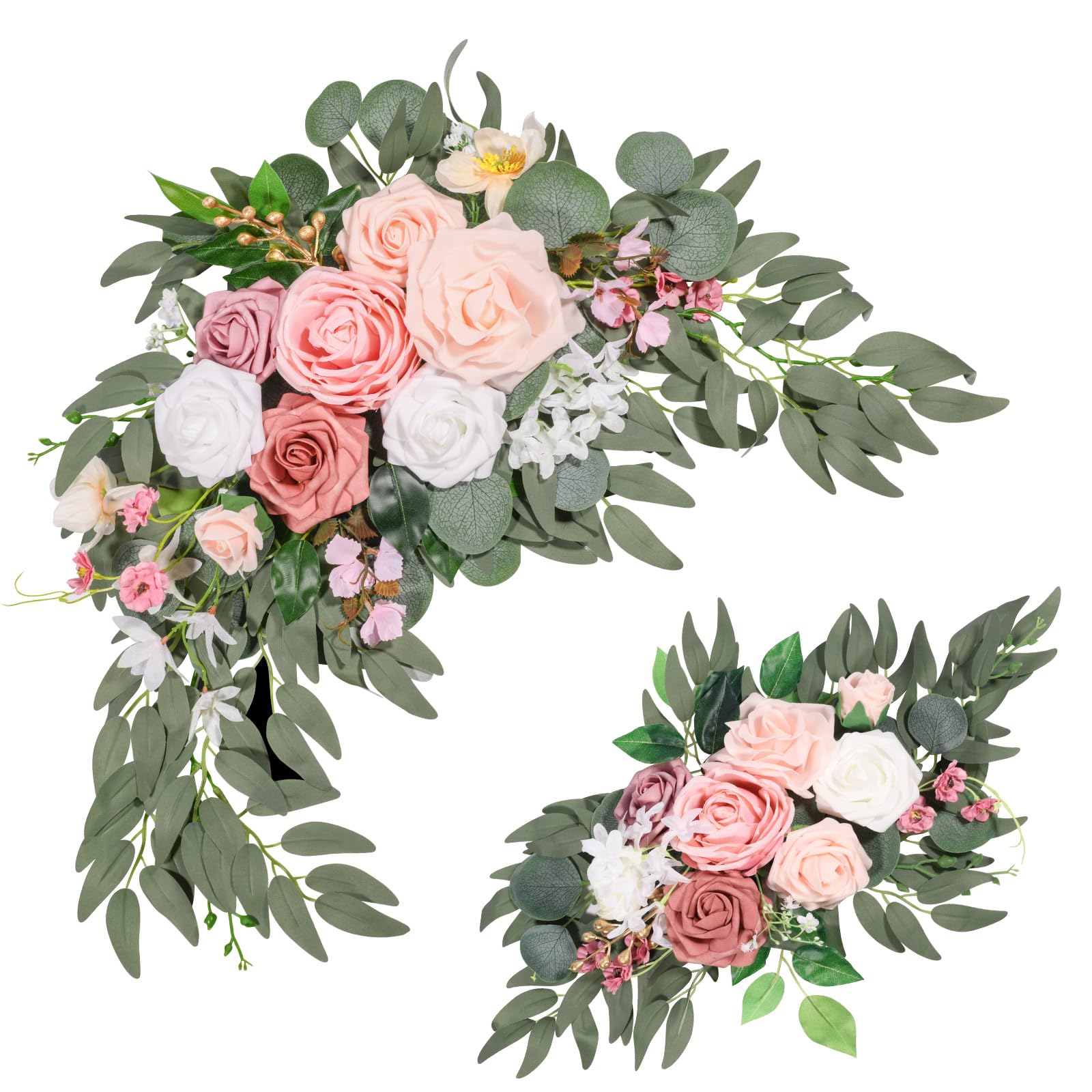 Photo 1 of LYLYFAN Artificial Flower Swag Set of 2 for Wedding Welcome Signs Wedding Arch Flowers for Wedding Ceremony Arbor