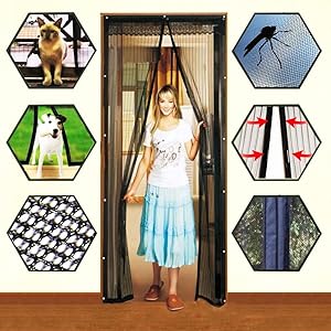 Mosquito Door Net Mesh Screen Bug Fly Pet Patio Hands Free Magnetic Magic Closer