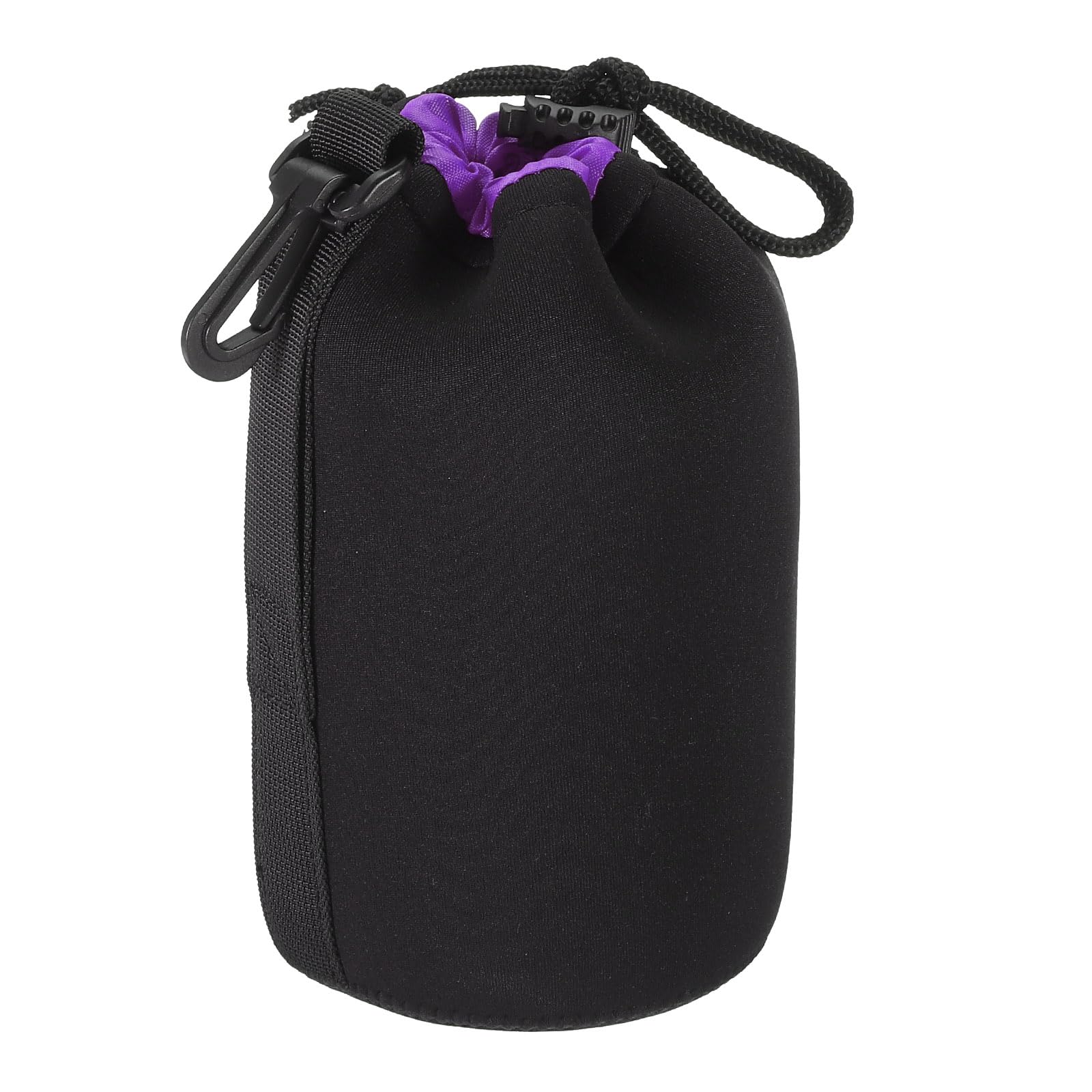 PATIKIL Camera Lens Bag, 3.5" IDx7.1 H Drawstring Lens Pouch with Thick Protective Neoprene, Lens Case for DSLR Camera Lens, Water Coffee Cups, Black, Purple