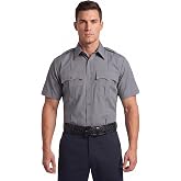 First Class 100% Polyester Short Sleeve Men's Uniform Shirt White