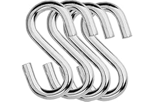 GISUREM 4 Pack Heavy Duty S Hooks for Hanging Hammock Stand Swing Plants, Loads up to 550 lbs, 3.3 Inch Long 0.31 Inch Thick Strong Galvanized Utility Hooks,Swing S Hooks, Industrial Grade Quality Hooks (4)