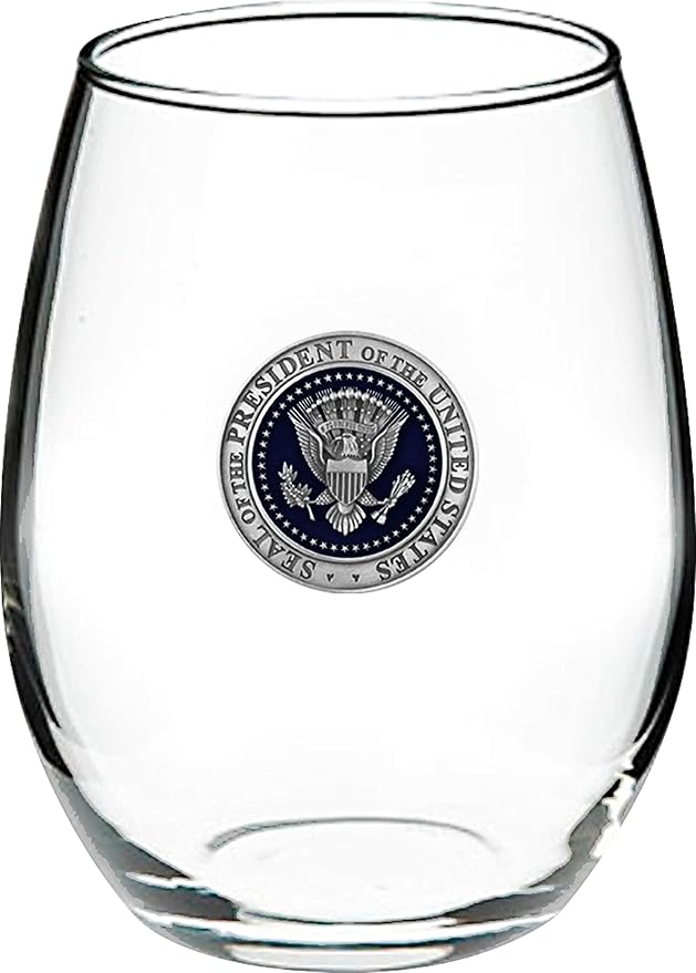 White House Gifts Presidential Seal Glass Pewter Wine