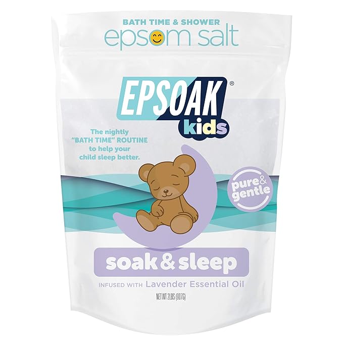 Amazon Com Epsoak Kids Lavender Soak Sleep Epsom Salt 2 Lb Bag Health Personal Care