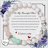BAOPLAYKIDS Natural Stone Mom Bracelets for Women, Mothers Day Gifts for Mom from Daughter Son, Birthday Christmas Valentines Day Jewelry Gifts for Mom Mother, Best Mom Gifts
