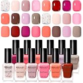 GELLEN Regular Non-Gel Nail Polish Set 12 Colors Blush Reverie Collection | 12 Soft Pink, Nude, Mauve, Rose And Shimmer Shades 10 mL Each Air-Dry Polish For Home Or Salon Use No UV Or LED Lamp