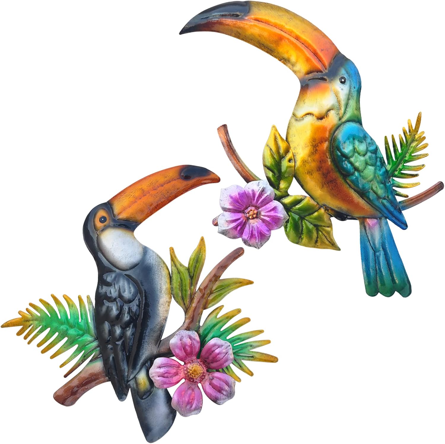 Plaques & Wall Art - Tuokiuhn Metal Toucan Wall Decor Tropical Bird Outdoor Art