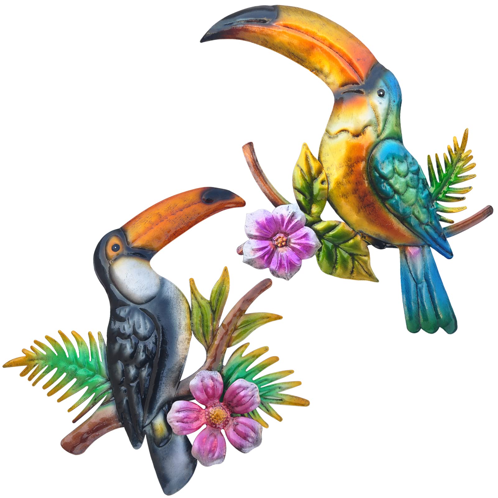 Tuokiuhn Metal Toucan Wall Decor Tropical Bird Outdoor Art