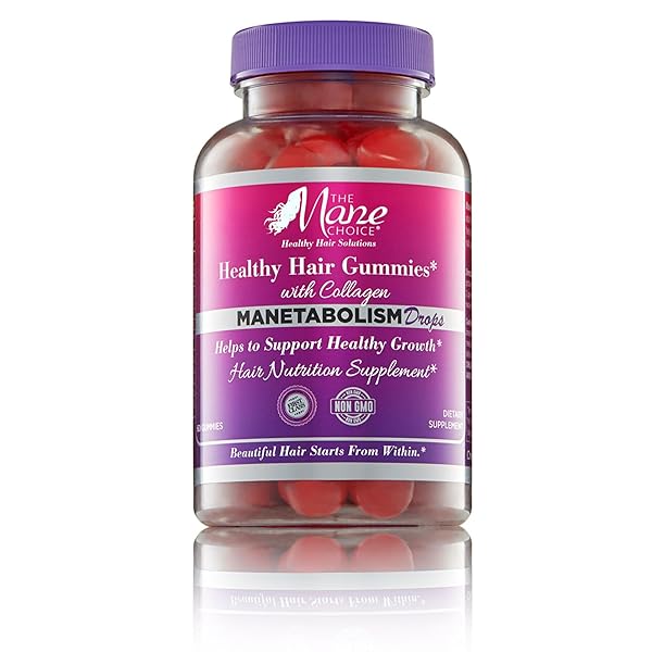 THE MANE CHOICE MANETABOLISM DROPS HEALTHY HAIR VITAMINS WITH COLLAGEN (60 GUMMIES) HAIR SKIN AND NAILS VITAMINS, HAIR NUTRITION SUPPLEMENTS FOR WOMEN & MEN FOR LONGER, THICKER AND HEALTHIER HAIR