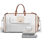 Ytonet Convertible Garment Duffle Bags for Travel, 60L Large Carry On Garment Bag Women with Double Layer Space, 2 in 1 Suit Travel Bag Overnight Bags with Packing Cube for Hanging Clothes 4pcs Set