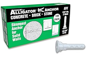 TOGGLER Alligator AF8 Flanged Anchor, Polypropylene, Made in US, for #8 to #14 Fastener Sizes (Pack of 100)