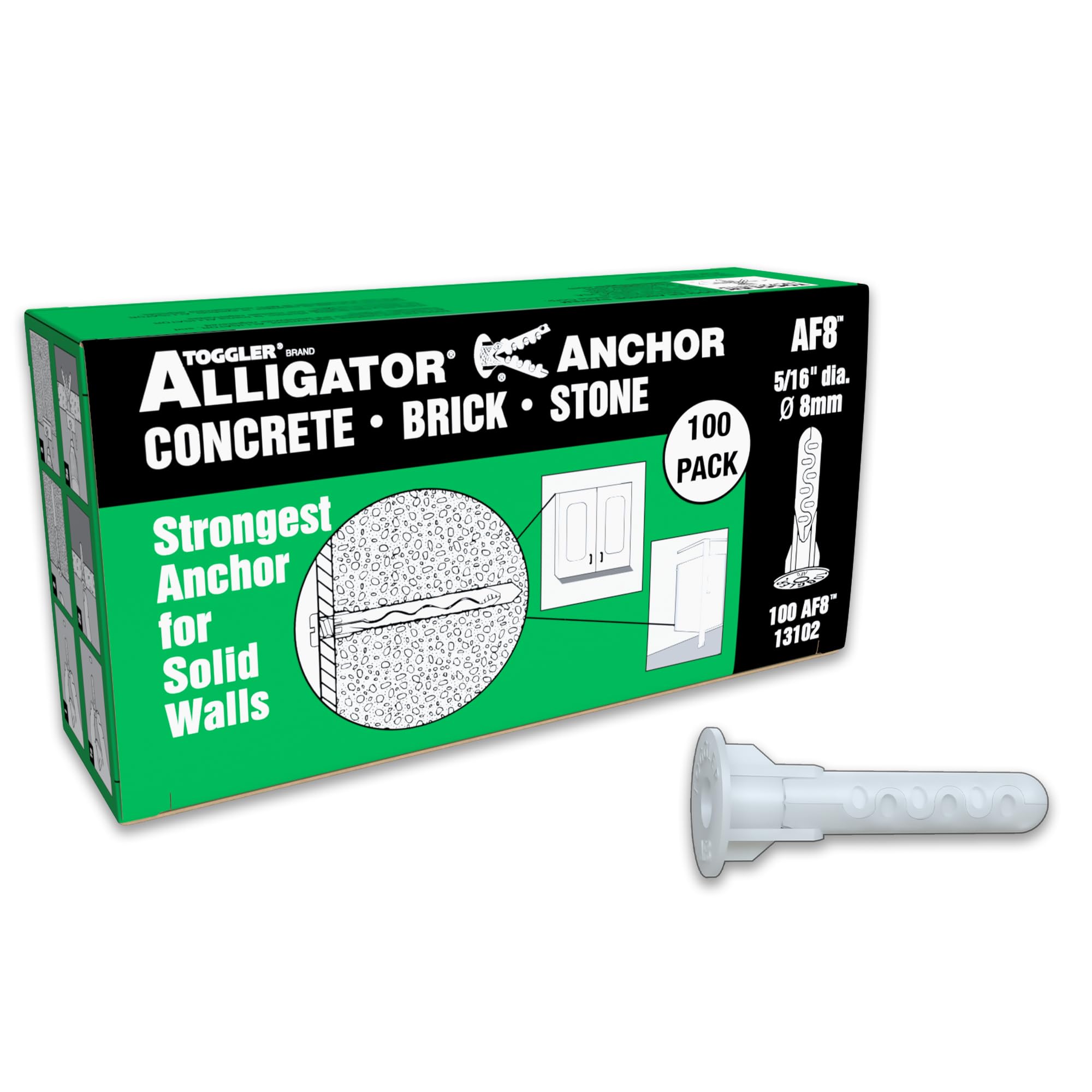 TOGGLER Special/Collared Plugs 8 Pack of 100, 104460756