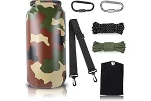 WAEKIYTL Bear Food Bag Hanging System, Ultralight Camping Bear Bag Kit Include 10L Waterproof Bear Bag, Pulley System with Survival Utility Ropes, Clips, Rock Pouch and Instructions