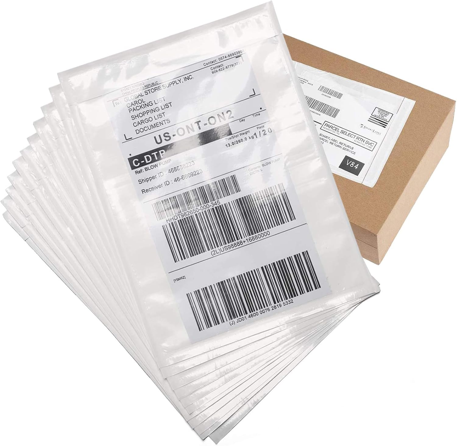 adhesive packing slip pouch