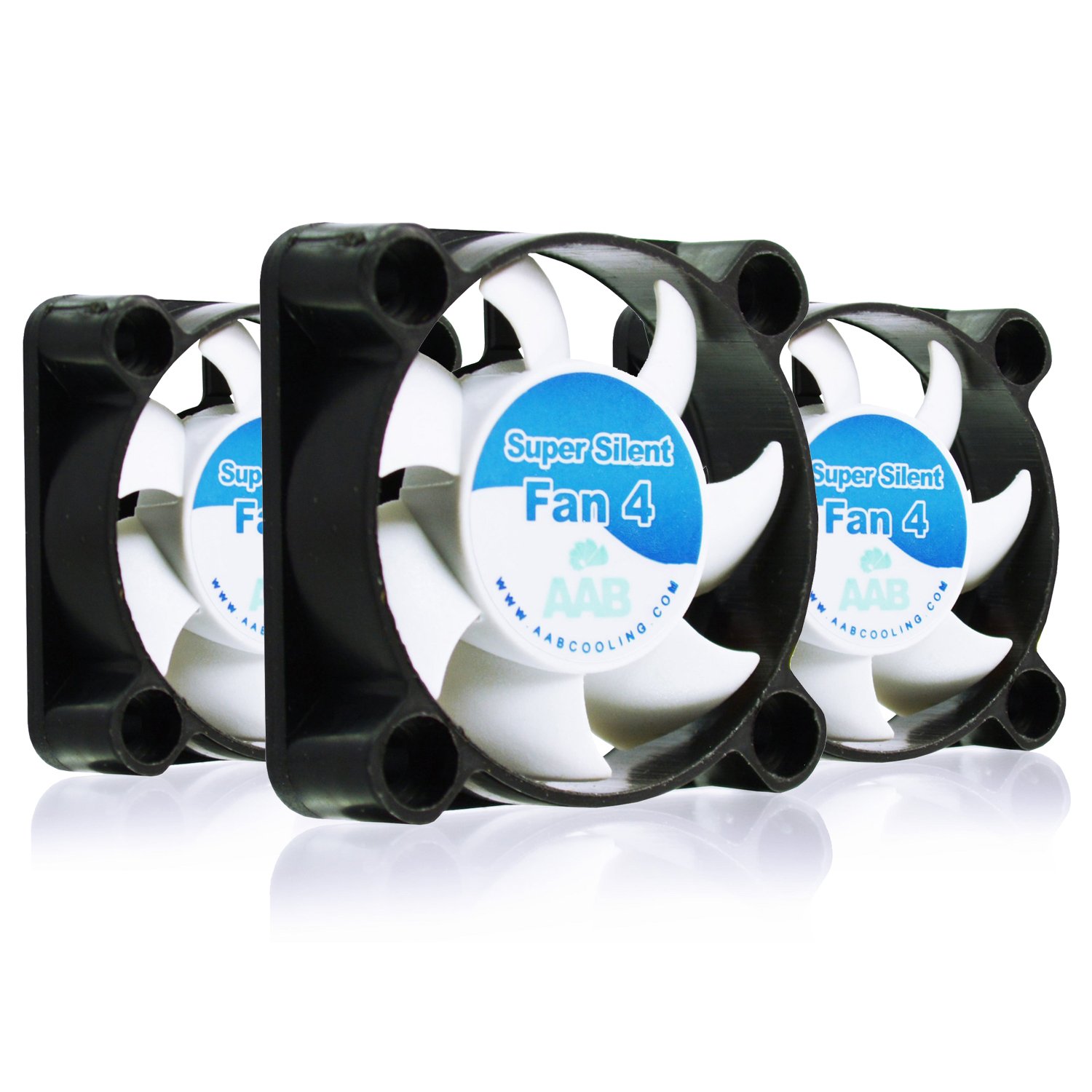 AABCOOLING Super Silent Fan 4 - 40mm Silent & Efficient 4500 RPM Fan, 4 Anti-vibration Pads, 17.9 dB(A), 4.9 CFM, 3D Printer & PC Case Fan, 3-Pin, 12V, 3 Pack