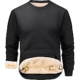 Peakwell Men's Fleece Lined Sweatshirts Warm Winter Long Sleeve Crewneck Sweater Thermal Pullover with Pocket