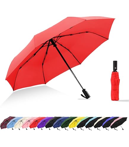 Amazon.com: RUMBRELLA Red UV Stick Umbrella Auto Open UPF 50+ with