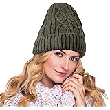 Knit Beanie Hats for Women Men Winter Warm Beanie Hats Soft Lining Thick Knit Skull Cap Acrylic Knit Cuff Beanie Cap