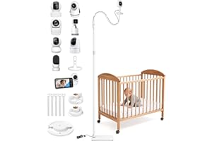 82" Adjustable Height Baby Monitor Floor Stand with Flexible Gooseneck - No Drill & Tool-Free,Sturdy Base,Fits Nanit Pro & Fl