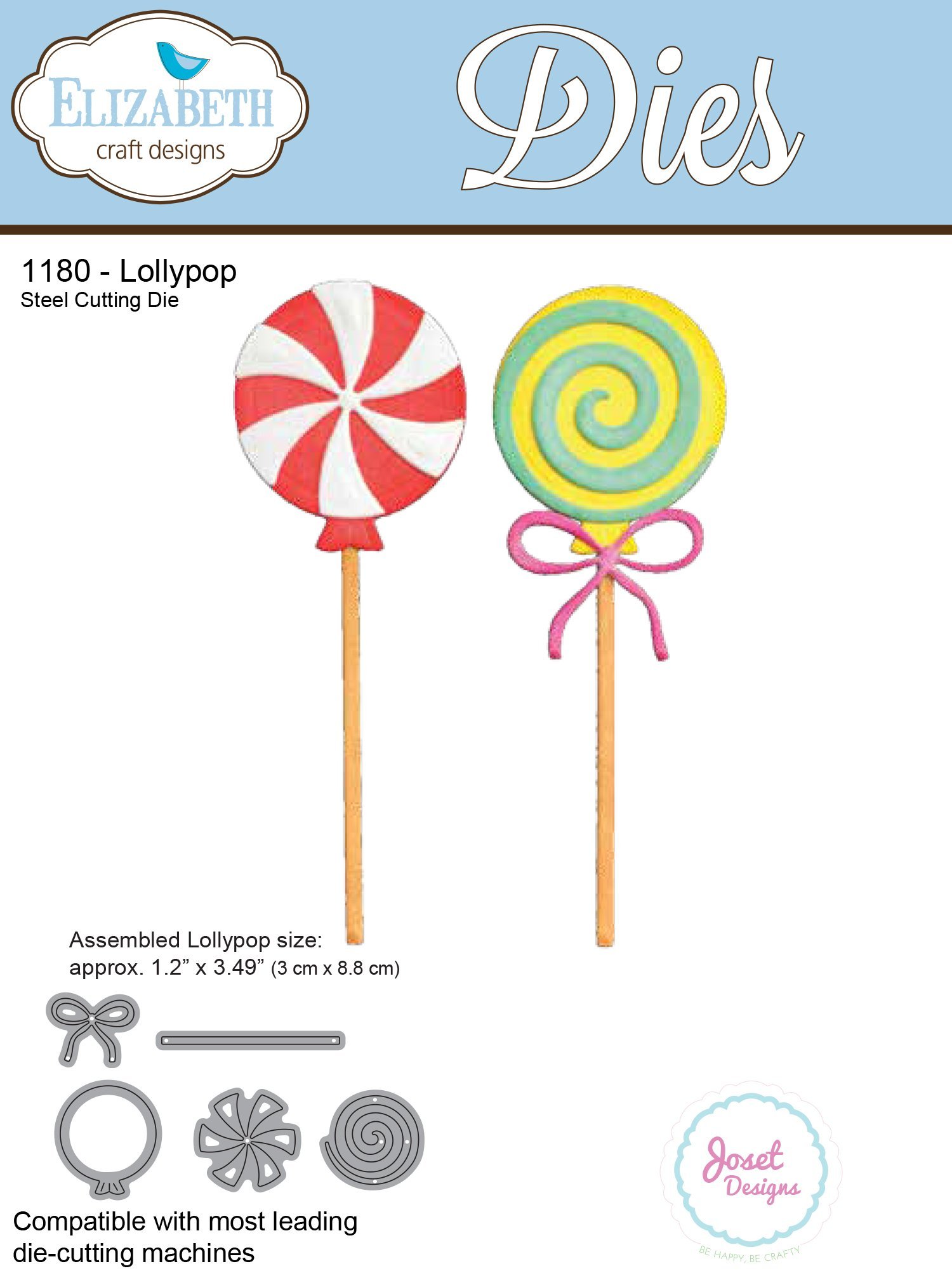 Elizabeth Craft Designs Lollypop Die, Metal, Grey,20.6 x 13.2 x 0.1 cm