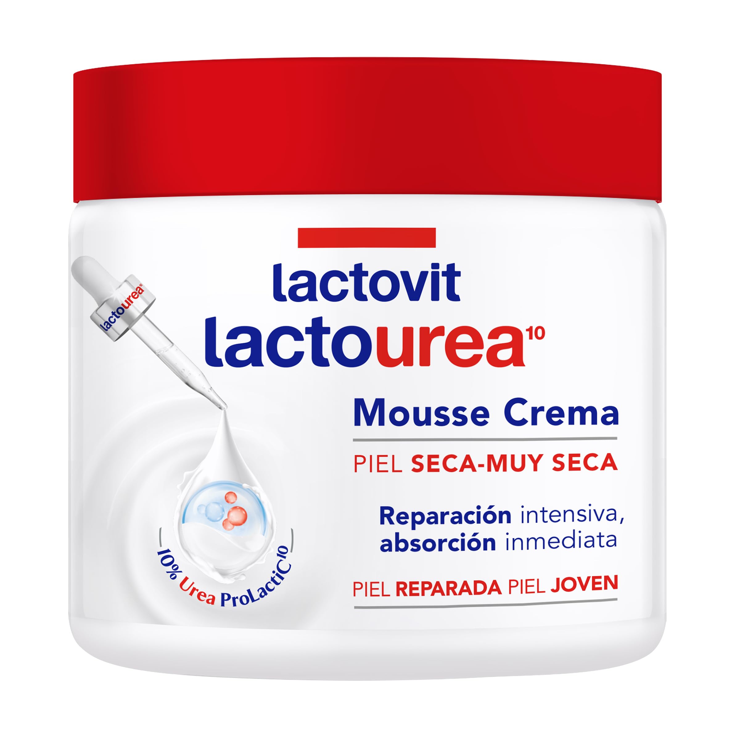 Lactovit - Mousse Crème Moisturising Lactourea for Body and Face, 24 Hours Life for Dry and Very Dry Skin - 400 ml