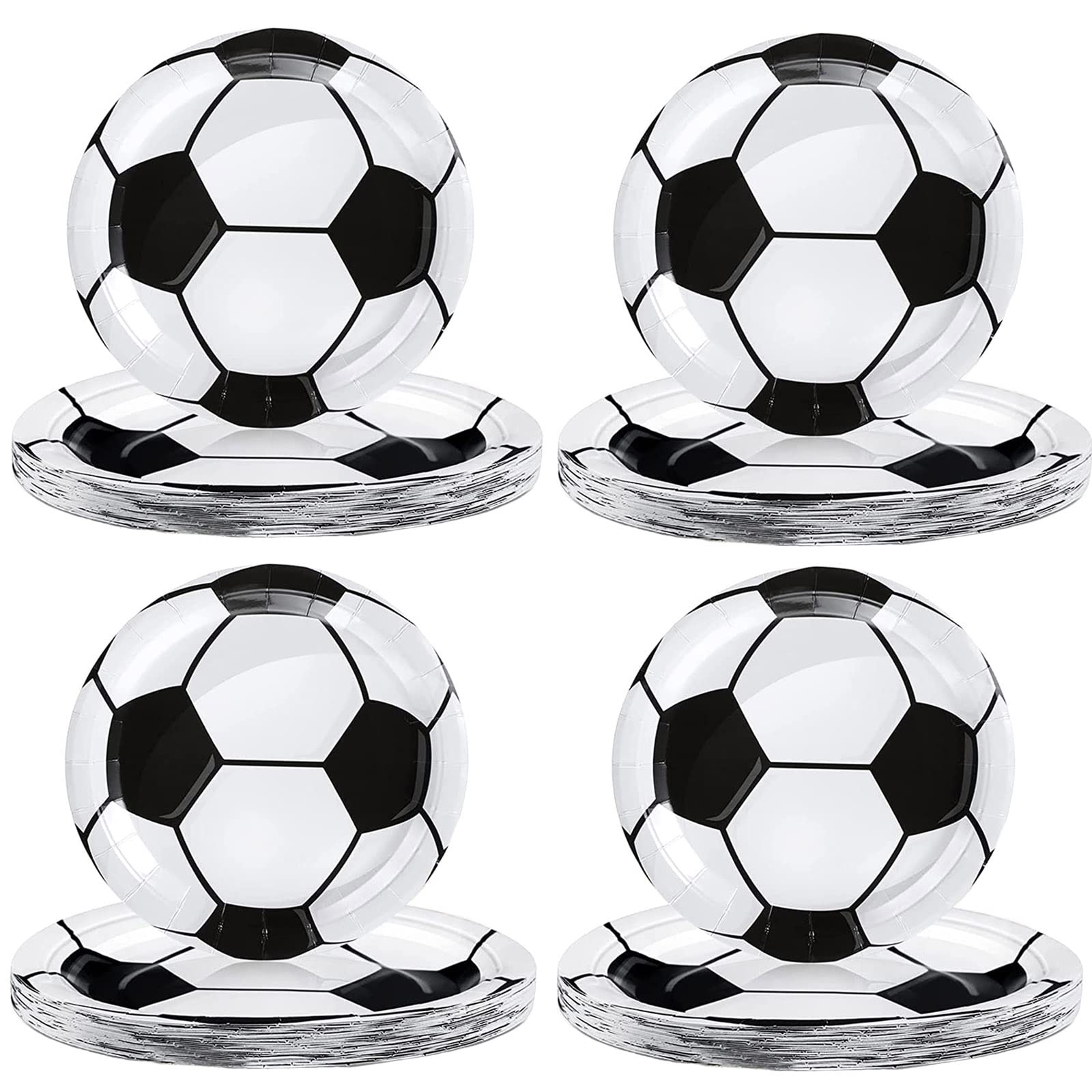 16Pcs 9Inch Football Paper Plates Party Decorations Disposable,White GOAL World Cup Soccer Design Platess,White Football Soccer Plates for Sport Game,Kids Holiday,Football Fans party Decoration
