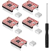Trinkrittey 5 Pcs A4988 Stepper Motor Driver Module with Heat Sink | 5 microstepping resolutions Driver Steppers Motor Drivers Module for 3D Printer Reprints