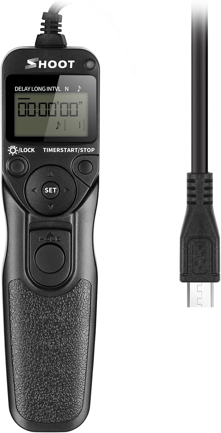 SHOOT RR-90 LCD Timer Remote Shutter Release Controller Cord Trigger Time-Lapse Photography Device for Fuji RR-90 Fujifilm X-T1 X-M1 X-A1 X-A2 Camera