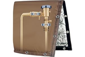 YEHCHI Backflow Preventer Insulated Cover (5˚F) Thick 6-Layer Fabric Pipe Insulation Cover (UV Coated) Winter Freeze Protection,for Water Well Pump Covers and Sprinkler Valve Covers (24"W X 24"H)