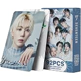 KPOPBP Seventeen Album Photocards 60 PCS Kpop Lomo Cards Set 32 PCS Stickers Photo Cards Merch Gift for Boys and Girls