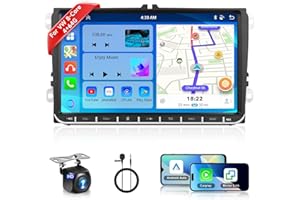 PODOFO 8 CORE 4G+64G Car Radio for VW Passat Jetta Tiguan Golf MK5 MK6 T5 EOS Polo with Wireless CarPlay Android Auto, 9 Inch IPS Touch Screen Android 13 Stereo GPS WiFi Bluetooth 32-Band DSP