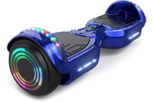 Hoverstar Bluetooth Hoverboard with LED Wheels Chrome Color Self Balance Scooter for Kids, Teenager (Chrome Blue)