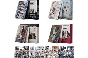 XTOUT@FVJ 4Pack/219Pcs LE SSERAFIM Photocards Lomo Cards Kpop Merchandise Album Photo for Fans Party Decorations Collection