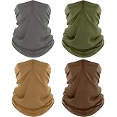 ROXUN Neck Gaiter, 4 Pack Summer Cooling Breathable Face Mask for Outdoors | Stretch Moisture Wicking, UPF 50, Wind Dust UV Protection, 95% Polyester 5% Spandex, Quick Dry &amp; Washable