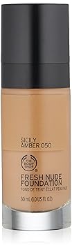 The Body Shop Fresh Nude Foundation, Shade 50 Sicily Amber, 1 Fluid Ounce