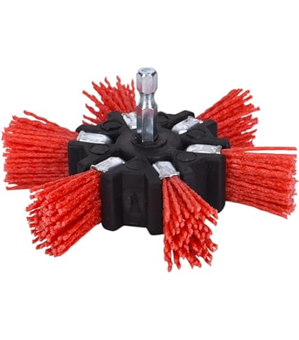Rim Cleaning Brush Swpeet 3Pcs 3Inch 80# 120# 240# Abrasive Nylon Wheel Brush Set With 1/4 Inch Shank, 3 Grit Nylon Drill Brush Set Perfect For Removal Of Rust/ Corrosion/Paint - Reduced