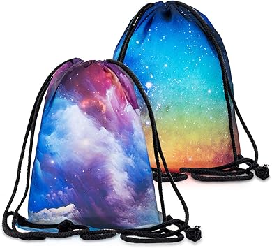 Zwoos 2 Pcs Toile Sac De Cordon Impermeable Unisexe Pour Loisir Sport Natation Voyage Galaxie Amazon Fr Sports Et Loisirs