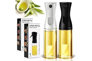 Olive Oil Sprayer for Cooking 2 in 1, 220ml Glass Olive Oil Spray Bottle with Continuous Fine Mist, Food Grade Oil Sprayer fo