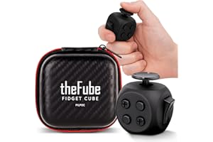 PILPOC theFube Fidget Cube, 6-Sided Stress Relief Infinity Cube for Adults & Kids, Boosts Concentration, Mindfulness Aid, Silent & Audible Modes, Stocking Suffers for Boys, Kids and Adults (Midnight)